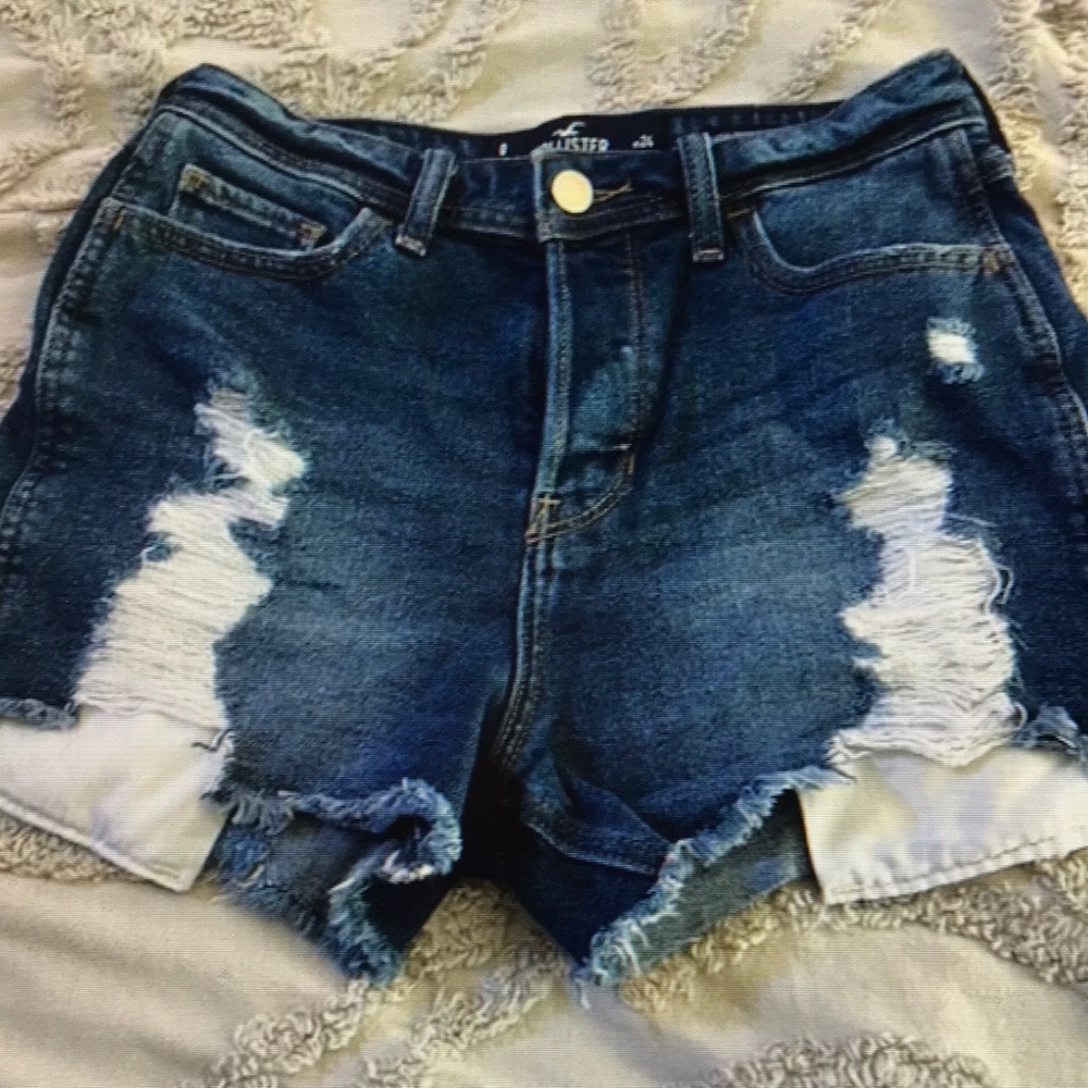 Hollister High rise boyfriend short vintage stretch button fly distressed size 0
